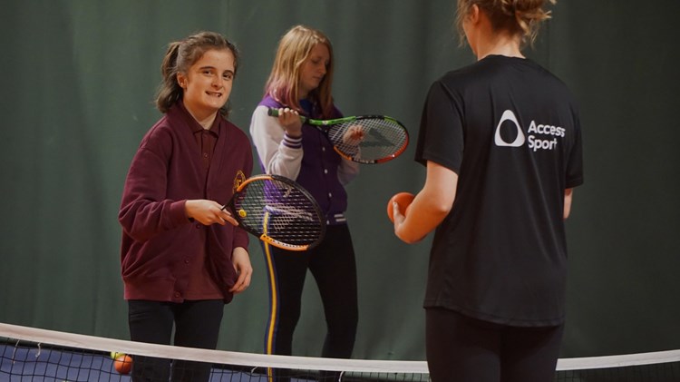 Young people participating in an Access Sport Acez Tennis Session