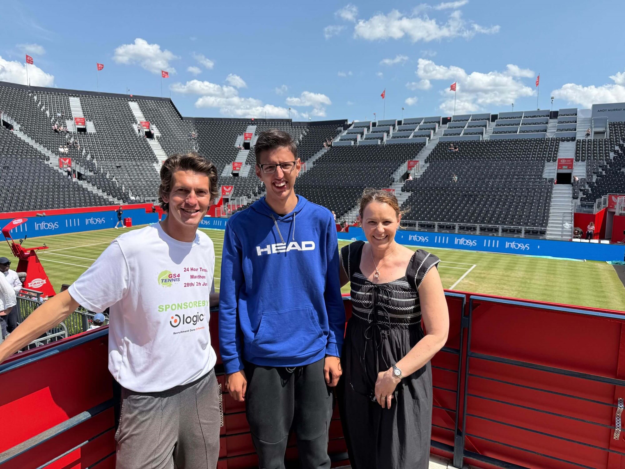 Luay on a tour of the Andy Murray Arena at the HSBC Championships