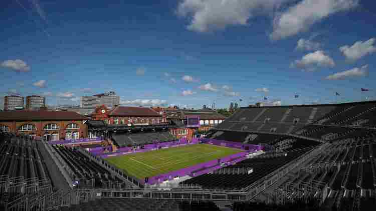Empty stands at the cinch Championships at Queen's Club