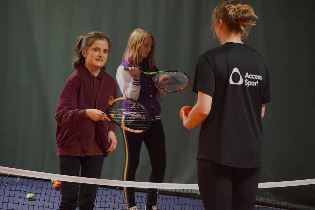 Young people participating in an Access Sport Acez Tennis Session