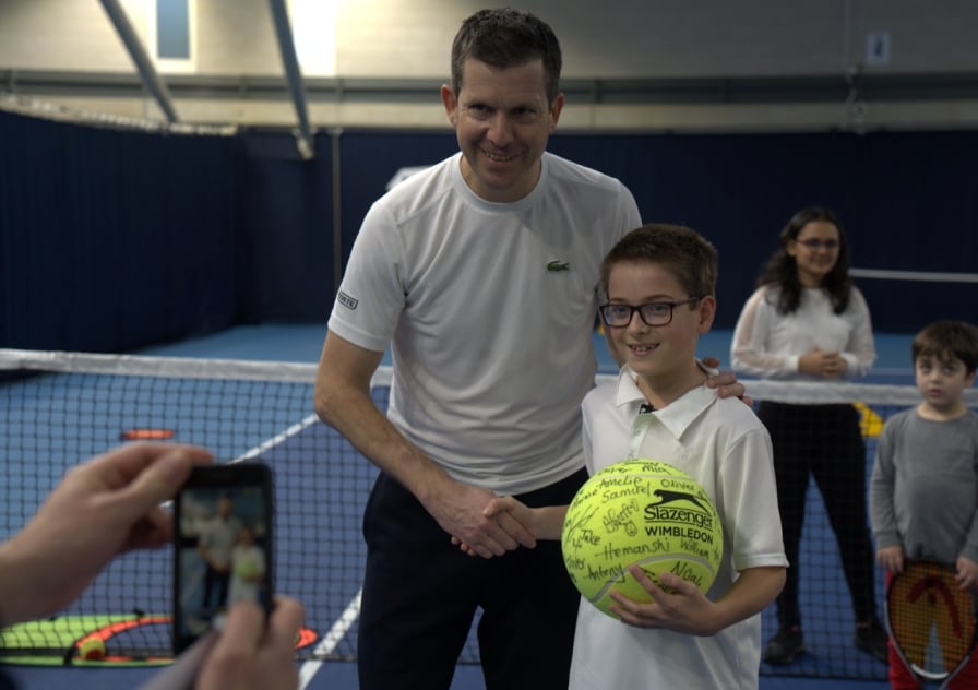 A Bright Ideas for Tennis participant with Tim Henman